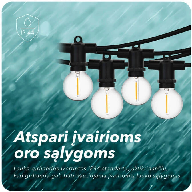 Tonro Lauko girlianda su saulės baterija (LED) Perl Juoda
