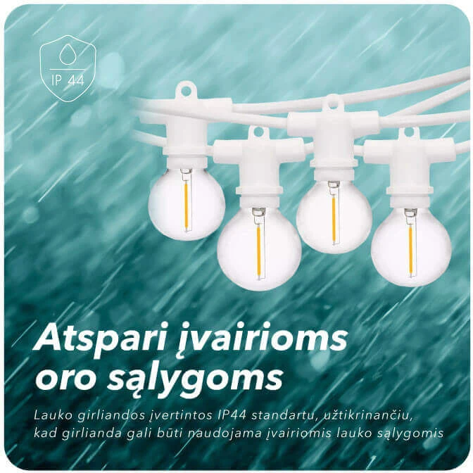 Tonro Lauko girlianda su saulės baterija (LED) Perl Balta