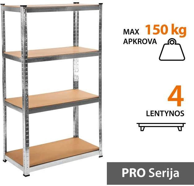 Tonro Sandėliavimo lentynos stelažai 150x75x40 PRO (2 vnt)