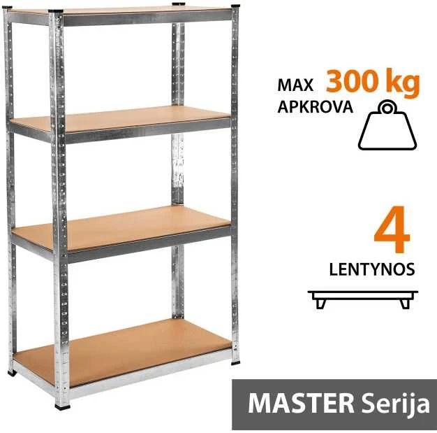 Tonro Sandėliavimo lentynos stelažai 180x120x60 MASTER (2 vnt)
