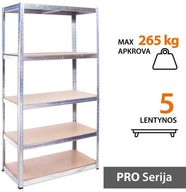Tonro Sandėliavimo lentynos stelažai 180x90x45 PRO (5 vnt)