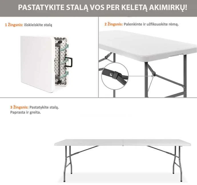 Tonro Sulankstomas stalas 240 cm.