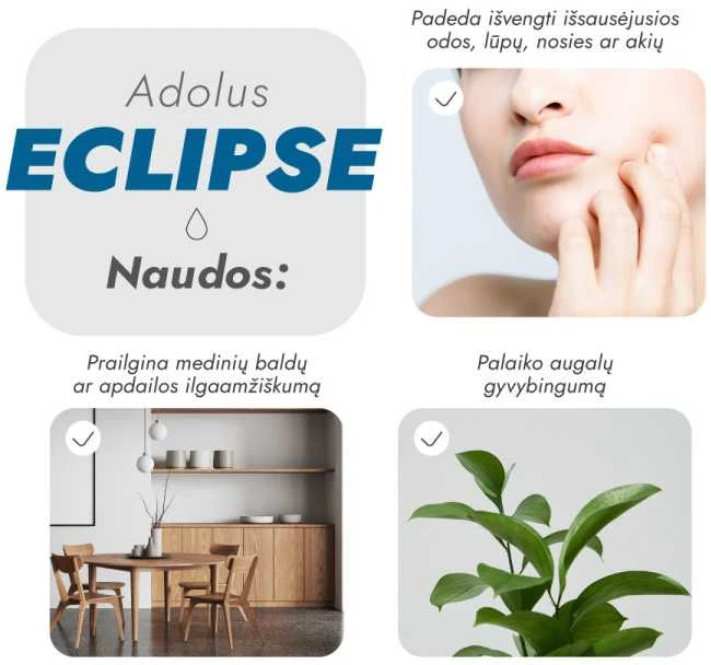 Ultragarsinis oro drėkintuvas Adolus ECLIPSE 25W, 5.5l