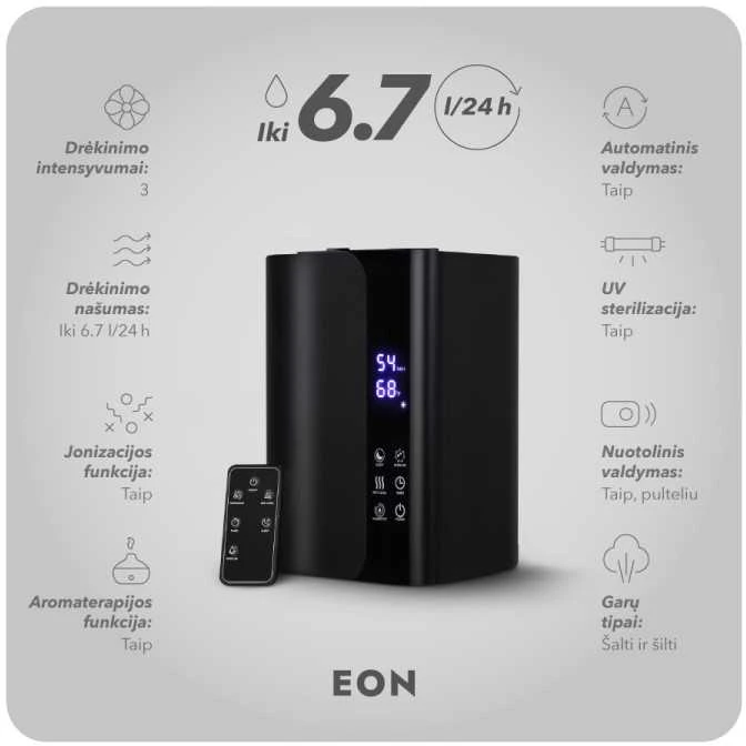 Ultragarsinis oro drėkintuvas Adolus EON 100W, 5.5l