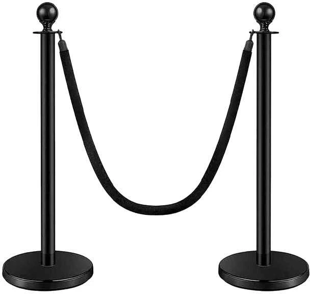 Virvinis atitvaras juodos spalvos su 150 cm juoda virve ROYAL