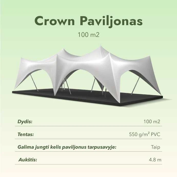 Zeltpro Crown Paviljonas 100 m2