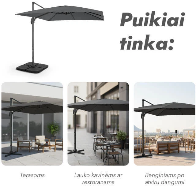 Zeltpro Lauko skėtis Comfort Antracito