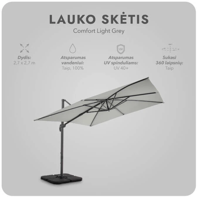Zeltpro Lauko skėtis Comfort Light Pilkas