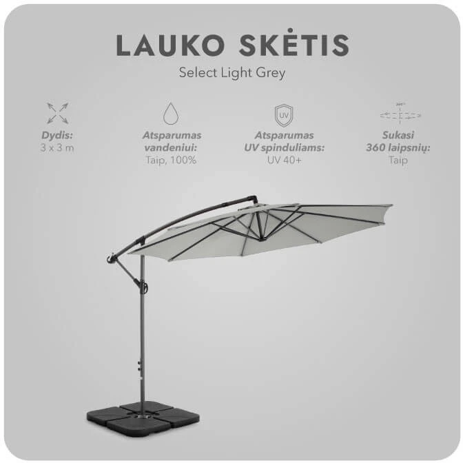 Zeltpro Lauko skėtis Select Light Pilkas