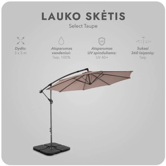 Zeltpro Lauko skėtis Select Taupe