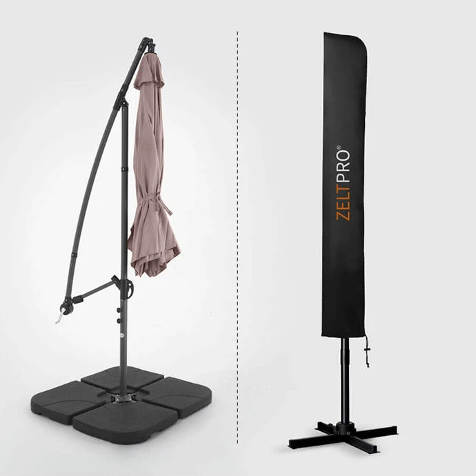 Zeltpro Lauko skėtis su padu ir užvalkalu Select Taupe