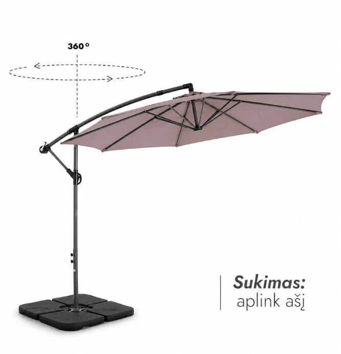 Zeltpro Lauko skėtis su padu ir užvalkalu Select Taupe