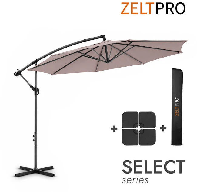 Zeltpro Lauko skėtis su padu ir užvalkalu Select Taupe