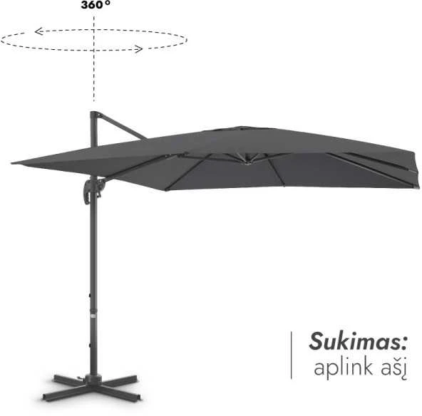 Zeltpro Lauko skėtis su Solid padu Comfort Antracito