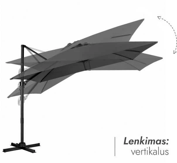 Zeltpro Lauko skėtis su Solid padu Comfort Antracito