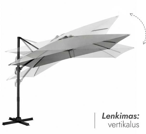 Zeltpro Lauko skėtis su Solid padu ir užvalkalu Comfort Light Pilkas