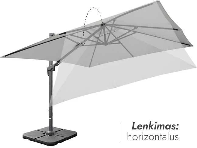 Zeltpro Lauko skėtis su Solid padu (užvalkalas dovanų) Maestro Light Pilkas