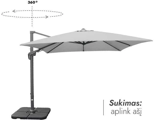 Zeltpro Lauko skėtis su Solid padu (užvalkalas dovanų) Maestro Light Pilkas