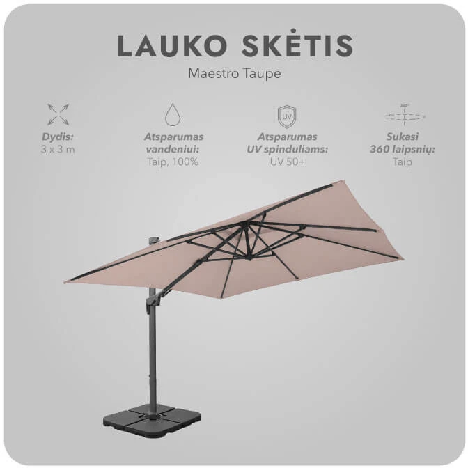 Zeltpro Lauko skėtis (užvalkalas dovanų) Maestro Taupe