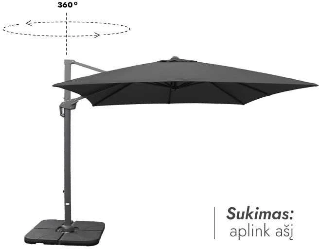 Zeltpro Lauko skėtis (užvalkalas dovanų) Lounge Antracito