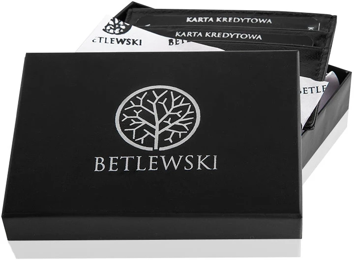 Akcija BETLEWSKI® odinis kreditinės kortelės dėklas (raudonas)
