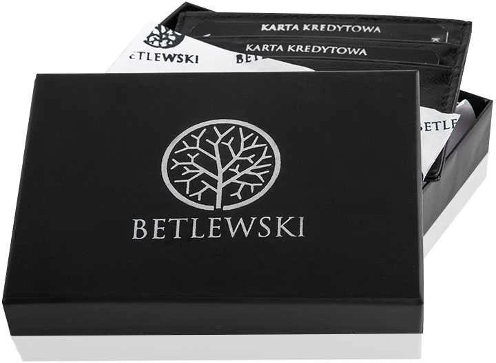 Akcija BETLEWSKI® odinis kreditinės kortelės dėklas (juodas)