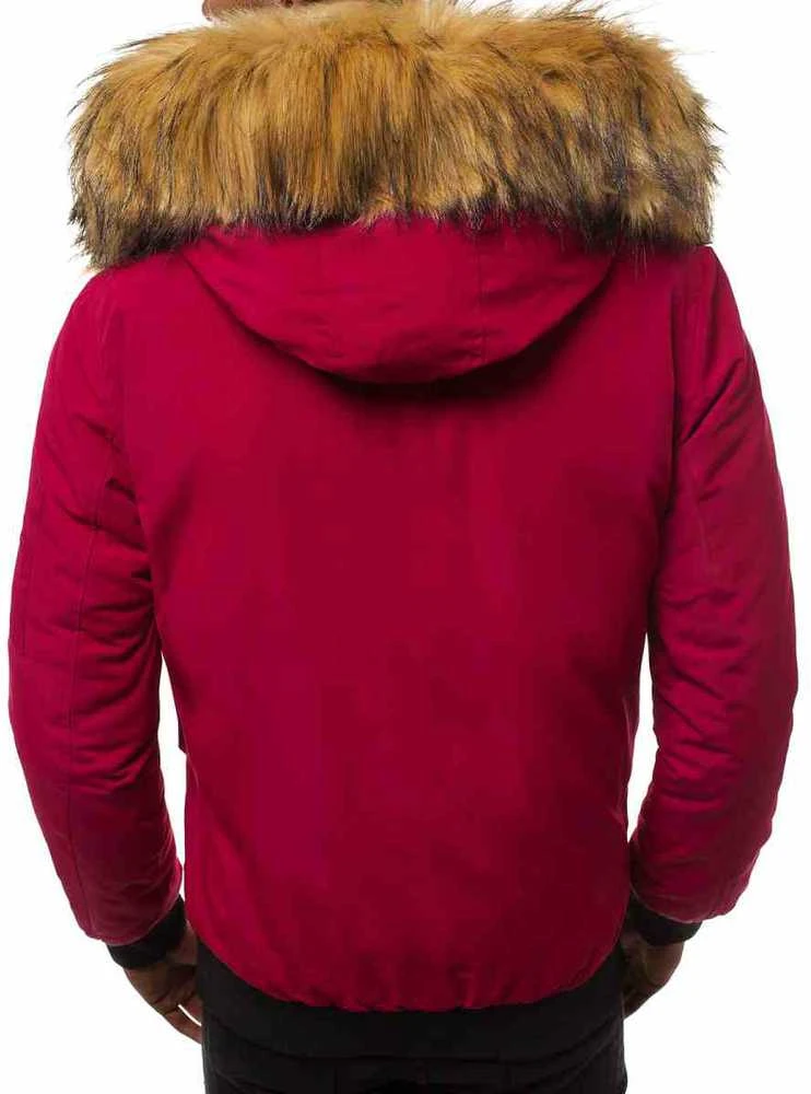 Bomber stiliaus žieminė bordo vyriška striukė Lemor