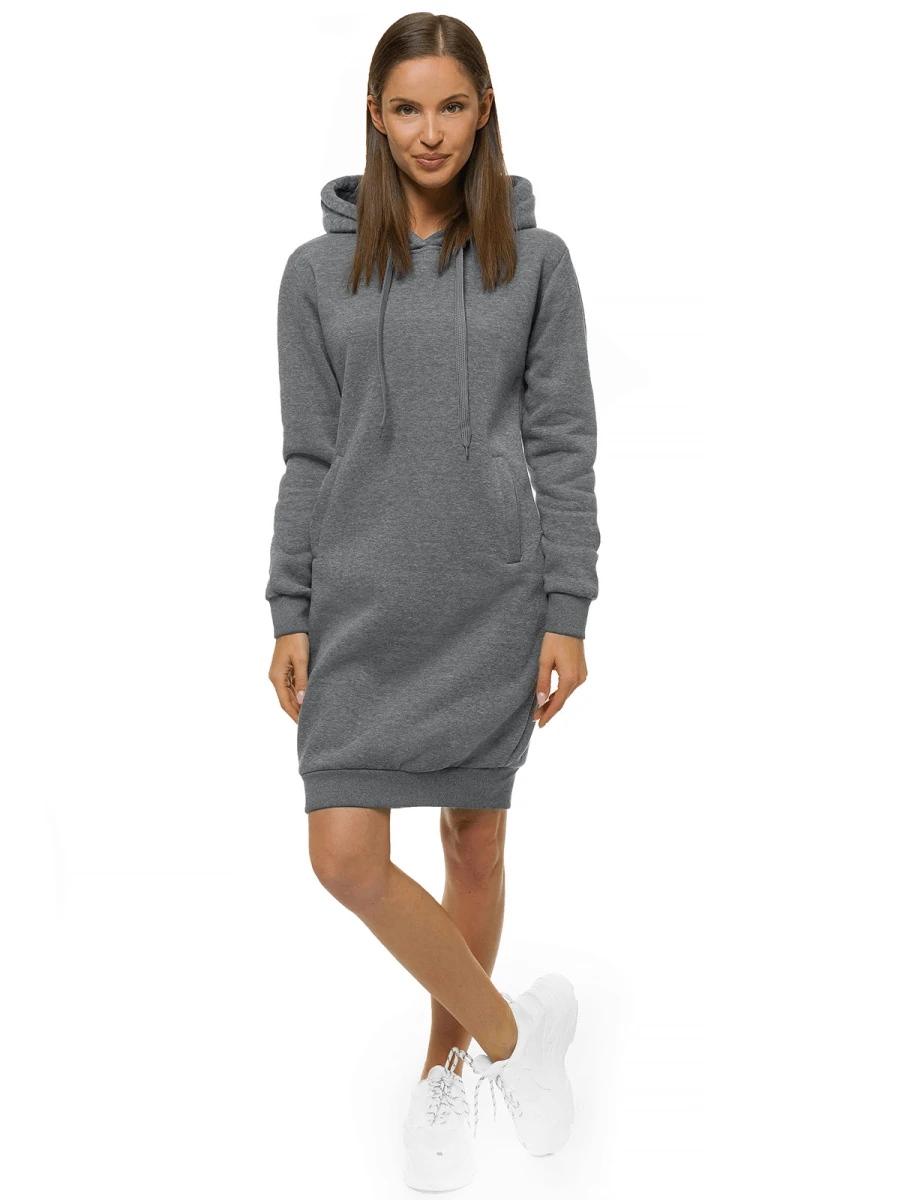 Moteriška pilka suknelė su gobtuvu "Margaret"