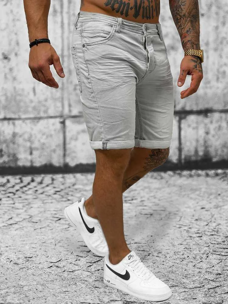 Akcija Pilki džinsiniai šortai Leter