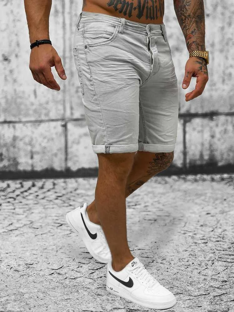 Akcija Pilki džinsiniai šortai Leter