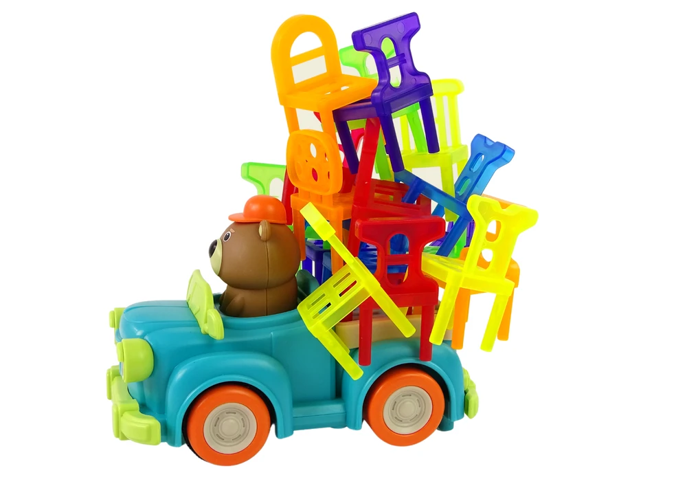 Lean Toys Žaidimas krentančios kedės ir judantis automobilis