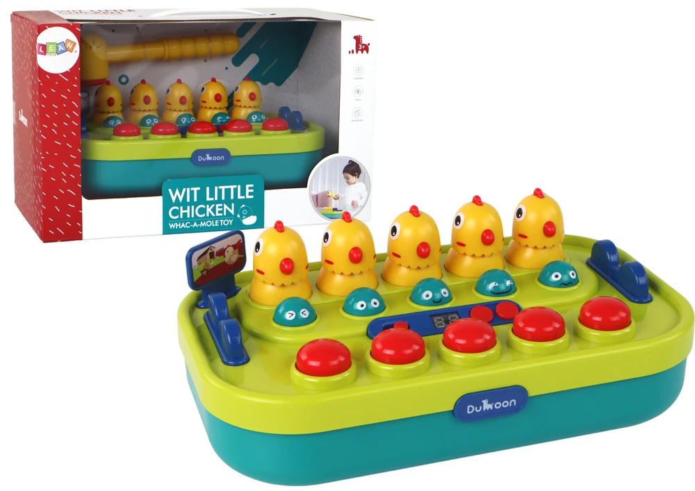 Arkadinis žaidimas Whac-a-Mole Žalias Geltona Chickens Lean Toys