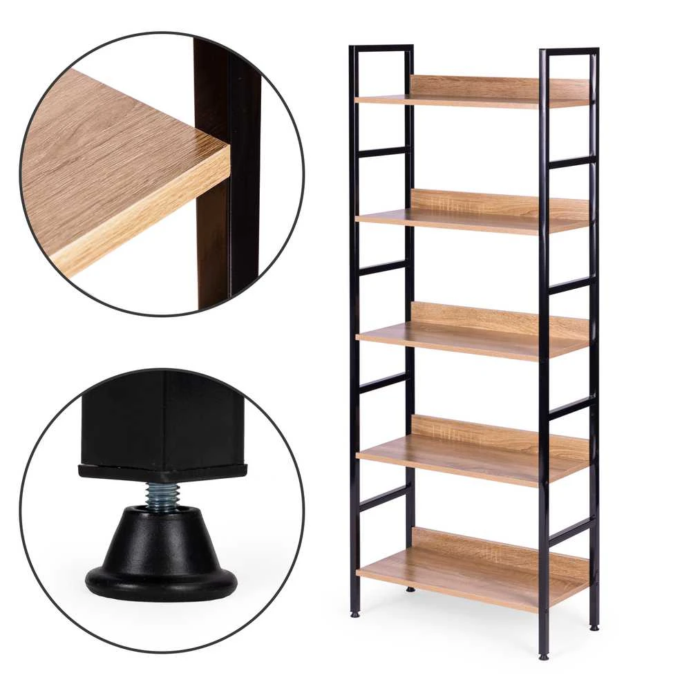 ModernHome loftinio stiliaus lentyna su 5 lentynomis, 160 cm aukščio
