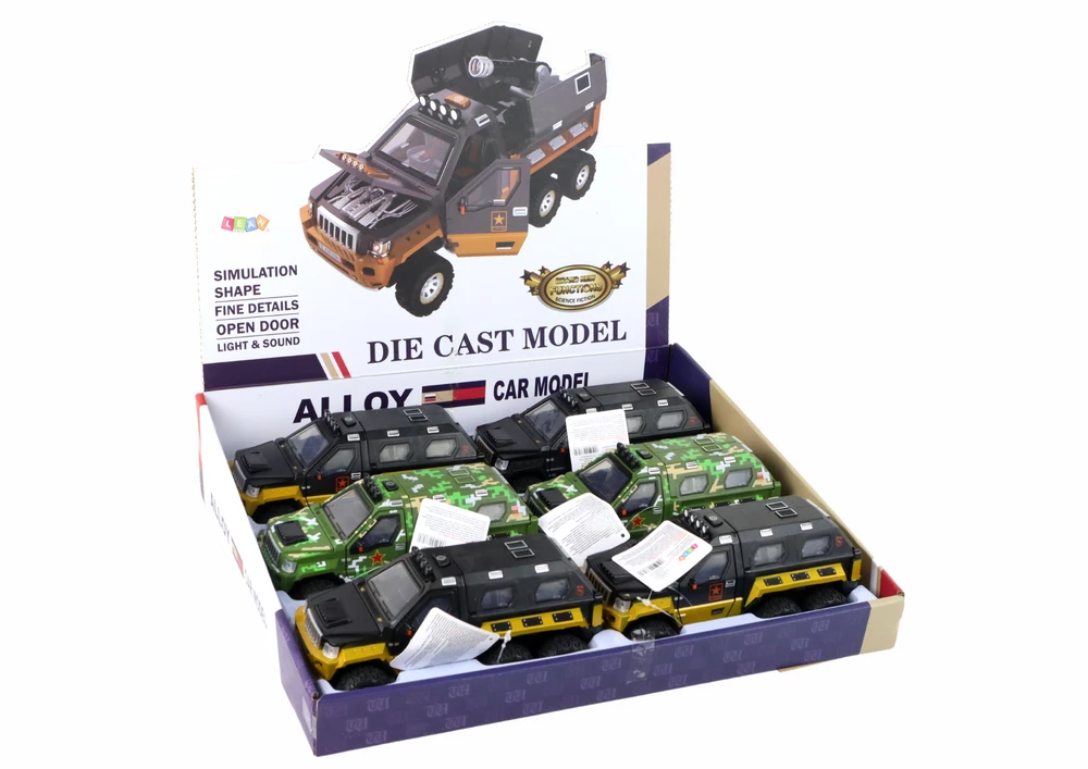 Žaislinis karinis automobilis su patranka viduje Lean Toys, 18x7x9,5 cm, 1 vnt
