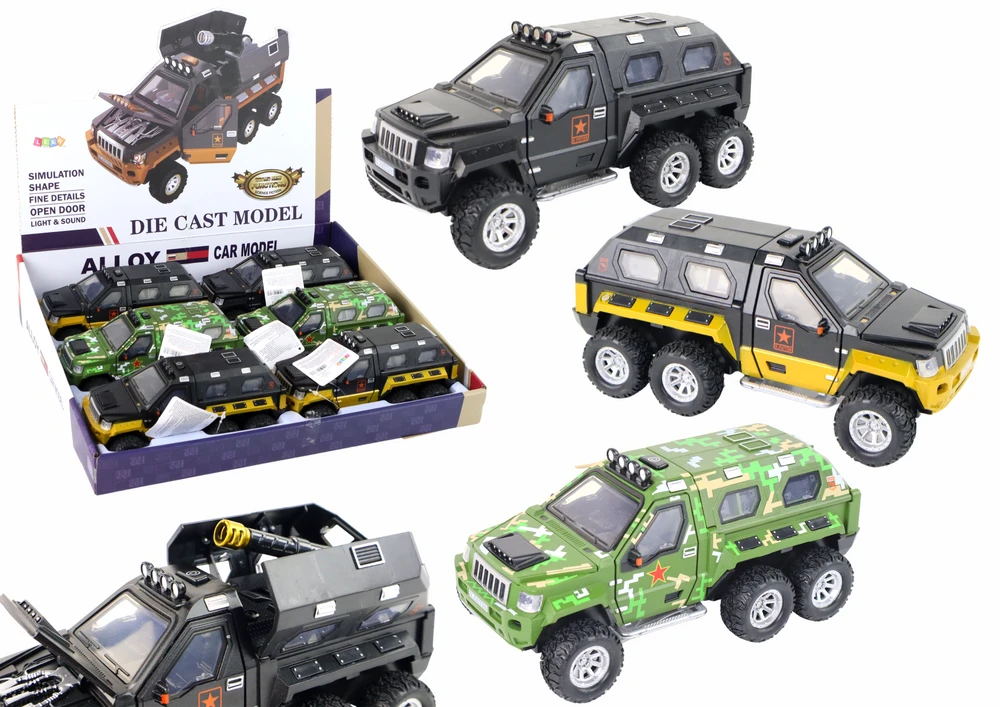 Žaislinis karinis automobilis su patranka viduje Lean Toys, 18x7x9,5 cm, 1 vnt