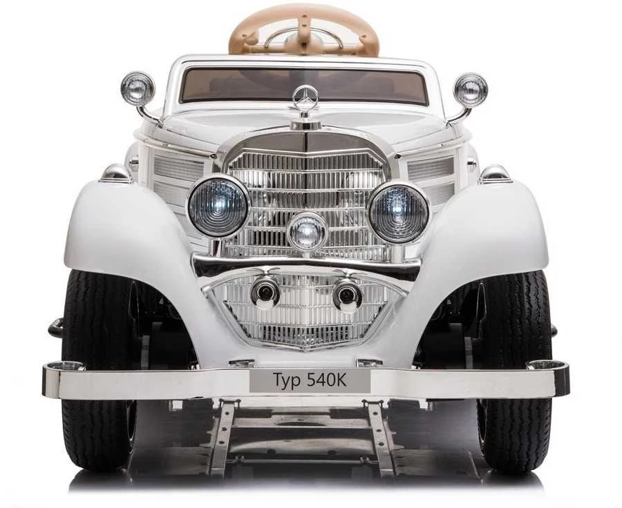 Lean Cars Dvivietis elektromobilis Retro Mercedes 540K, baltas
