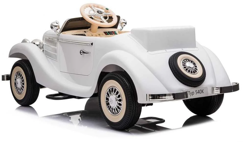 Lean Cars Dvivietis elektromobilis Retro Mercedes 540K, baltas