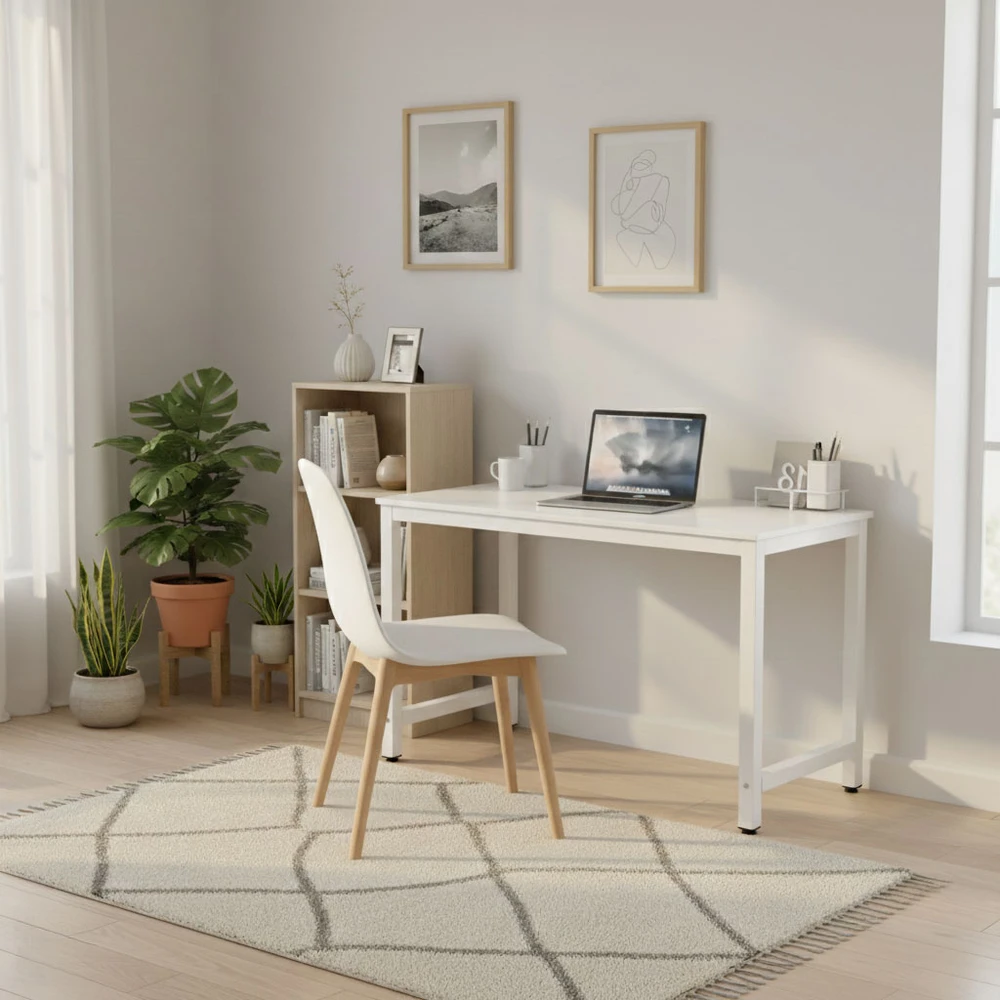 Baltas kompiuterinis/mokyklinis stalas 120x60 cm ModernHome