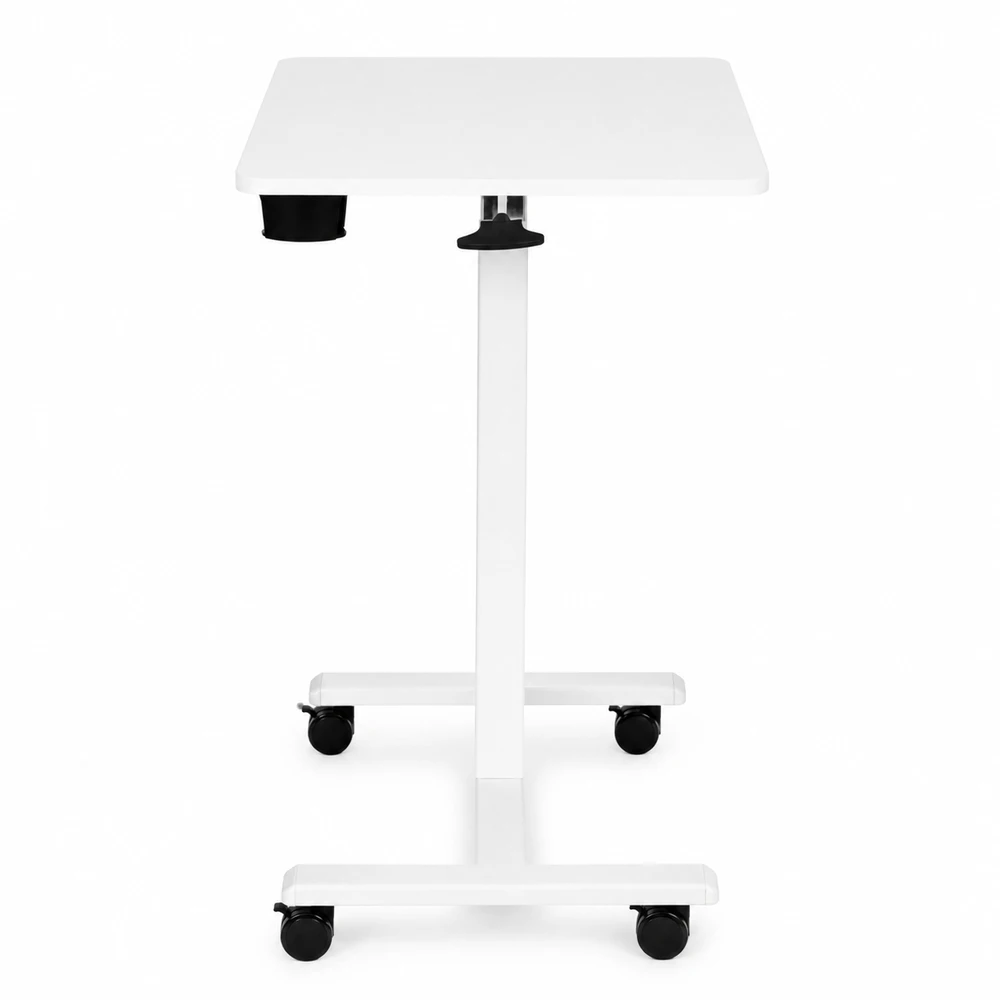 Baltas mobilus reguliuojamo aukščio stalas 70x48 cm ModernHome