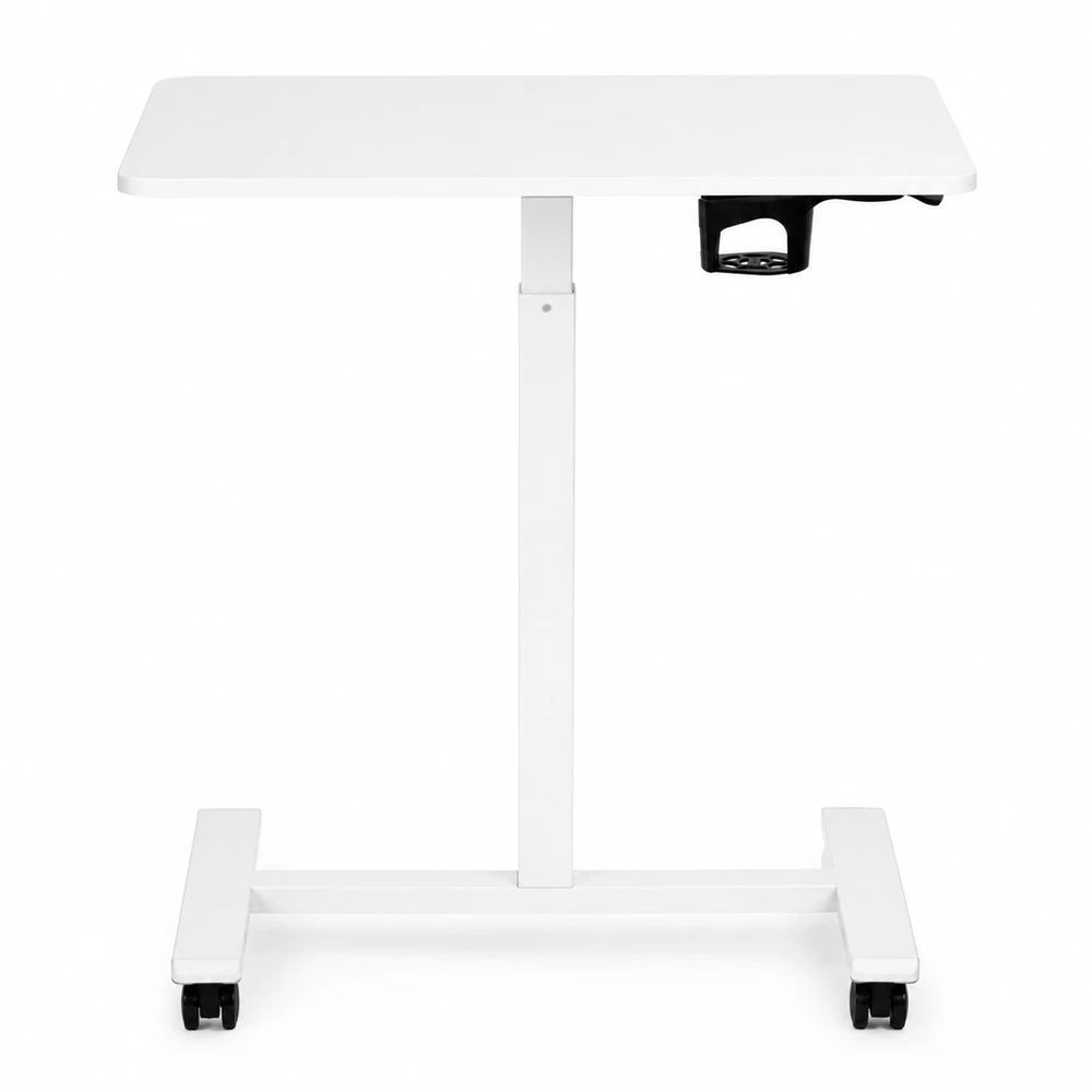 Baltas mobilus reguliuojamo aukščio stalas 70x48 cm ModernHome