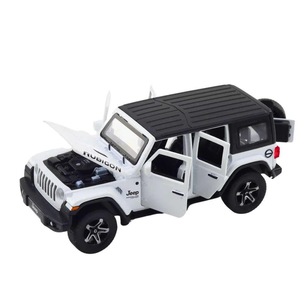 Lean Toys Bekelės Automobilis su Kemperiu Baltas 1:32 – Metalinis Modelis su Šviesomis ir Garsais