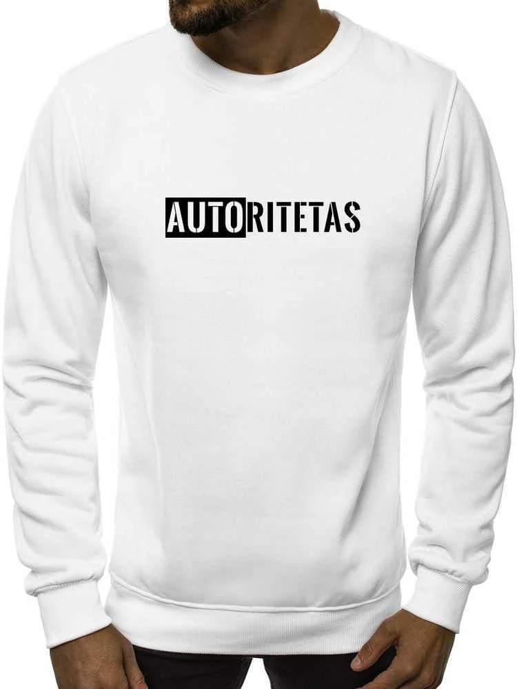 Baltas vyriškas džemperis Autoritetas