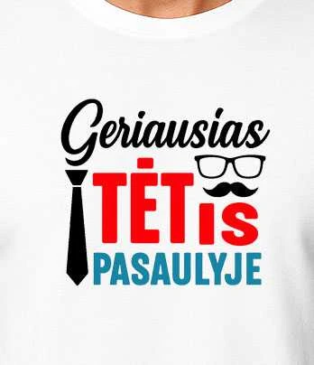 Balti marškinėliai Geriausias tėtis pasaulyje (juodas)