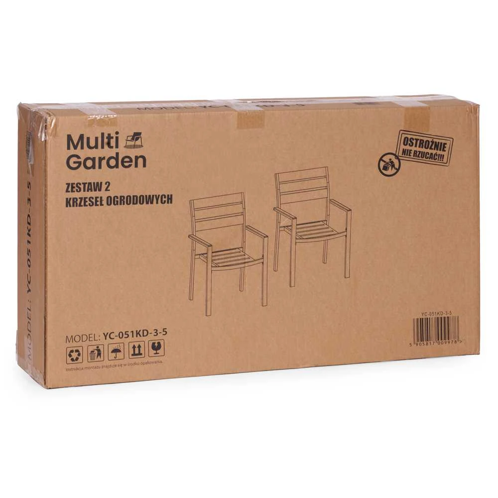 MultiGarden Baltų kėdžių rinkinys 2 vnt