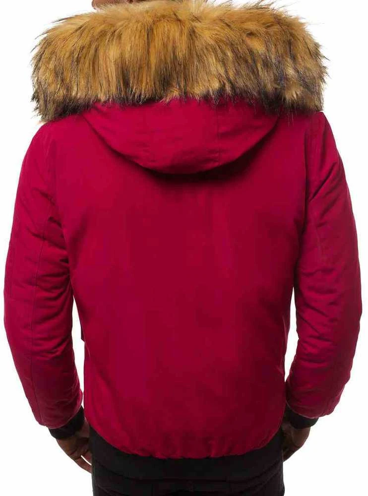 Bomber stiliaus žieminė bordo vyriška striukė Lemor