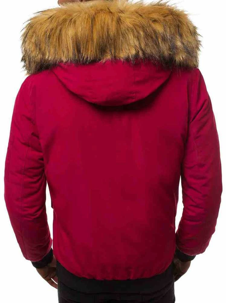 Bomber stiliaus žieminė bordo vyriška striukė Lemor