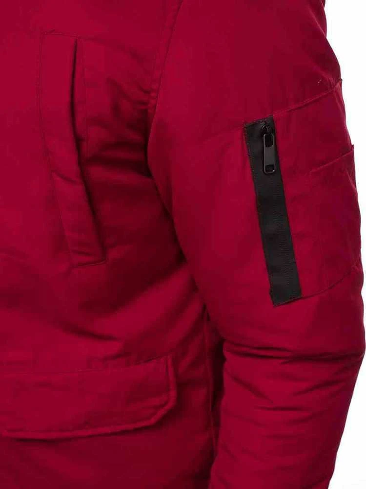 Bomber stiliaus žieminė bordo vyriška striukė Lemor