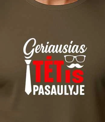 Chaki marškinėliai Geriausias tėtis pasaulyje (baltas)