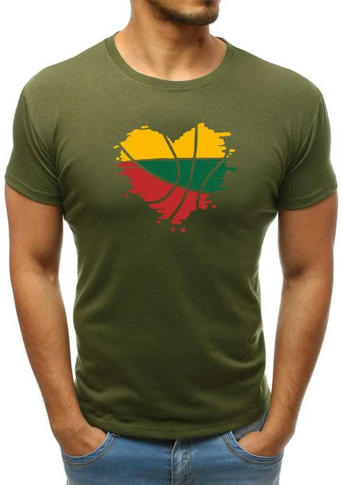 Chaki vyriški marškinėliai Širdis