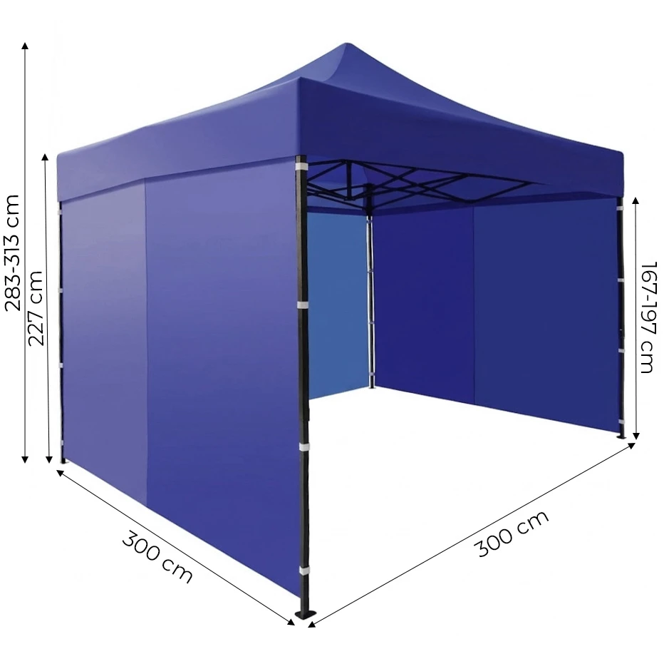 Automatinė sodo palapinė 3x3 m mėlyna MultiGarden aprašymas - Prekės nuotrauka